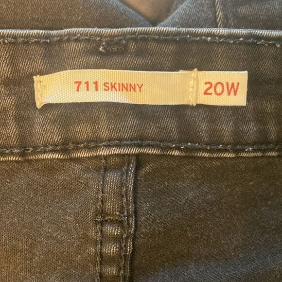 Levi's Black 711 Skinny High Waist Jeans Size 20W - Picture 7 of 9